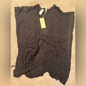 Black Crochet Kimono cover up